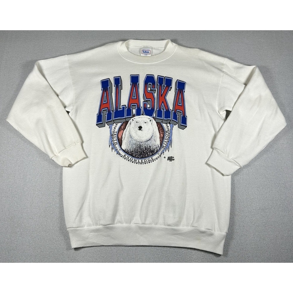 Vintage Alaska Crewneck Sweater Size XL Extra Large Polar Bear Tultex